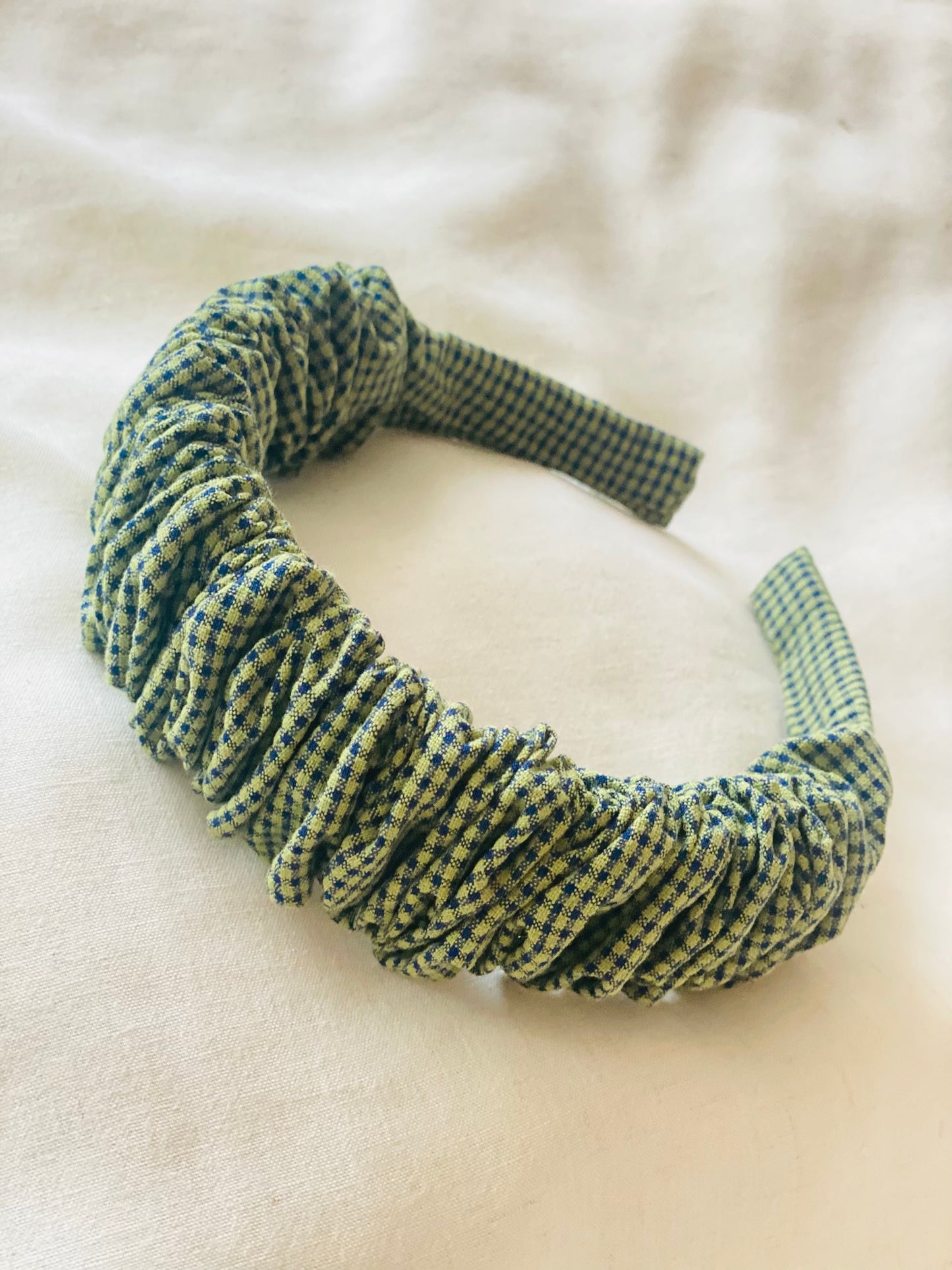 Diadema Scrunchie Vichy Verde Gengibre