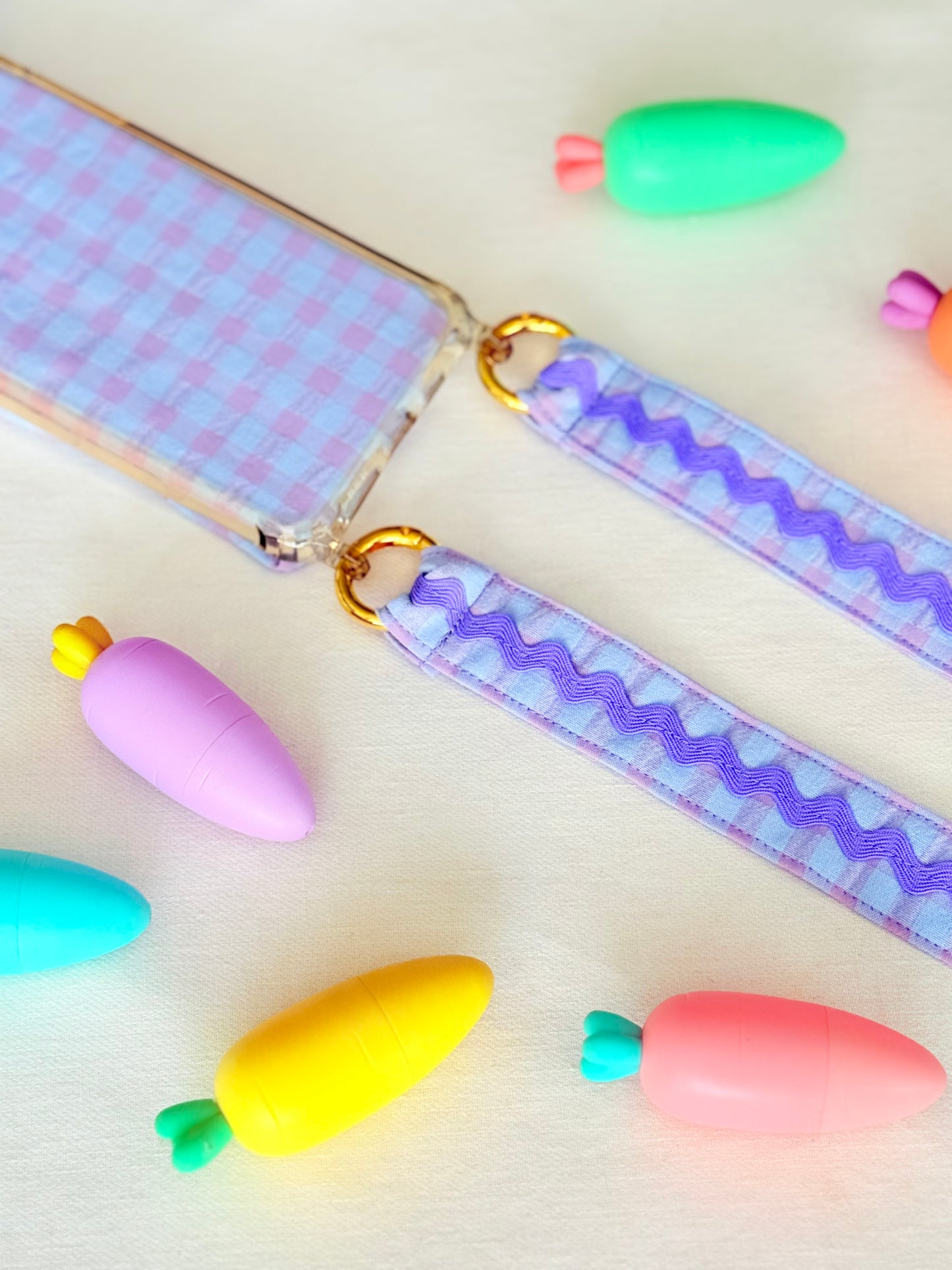 Conjunto Cuelga Movil Vichy Seersucker Violeta