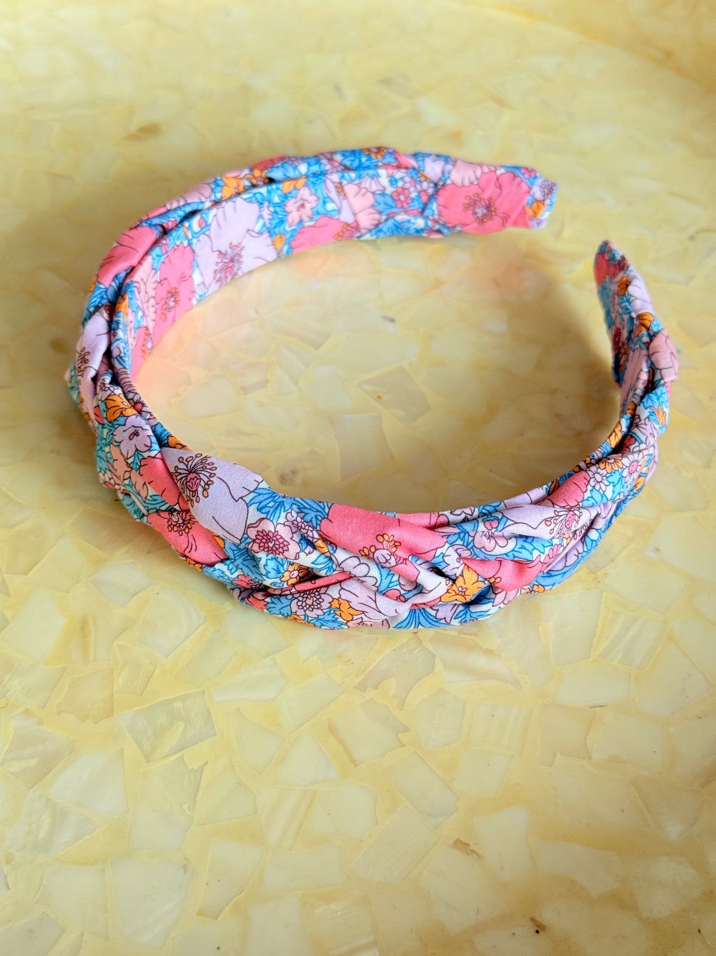 Diadema Trenza Liberty Toscana Rosa