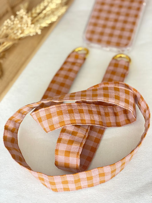 Conjunto Cuelga Movil Vichy Marrón y Rosa