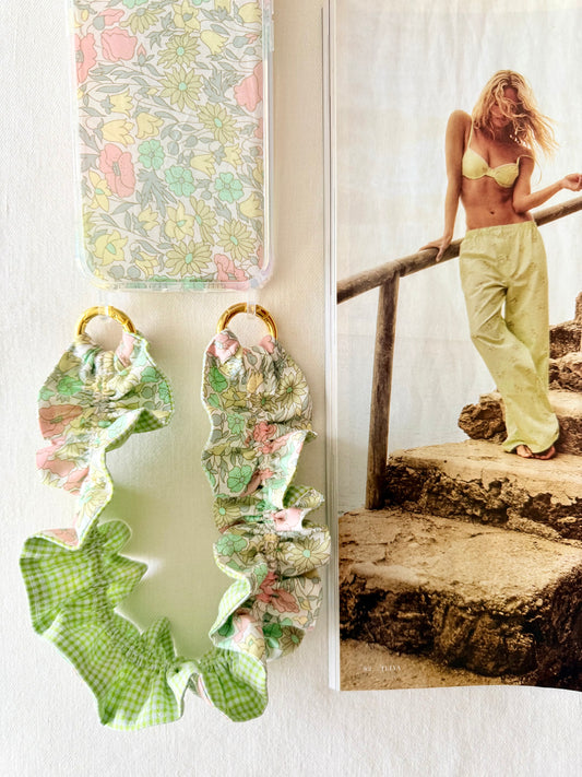Conjunto Cuelga Movil Rizado Corto Liberty Tanna Verde y Vichy