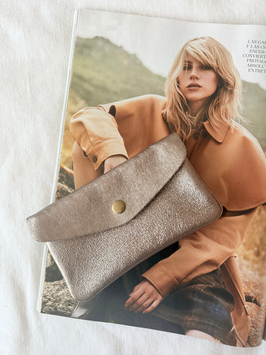 Monedero Grande Metalizado Cobre