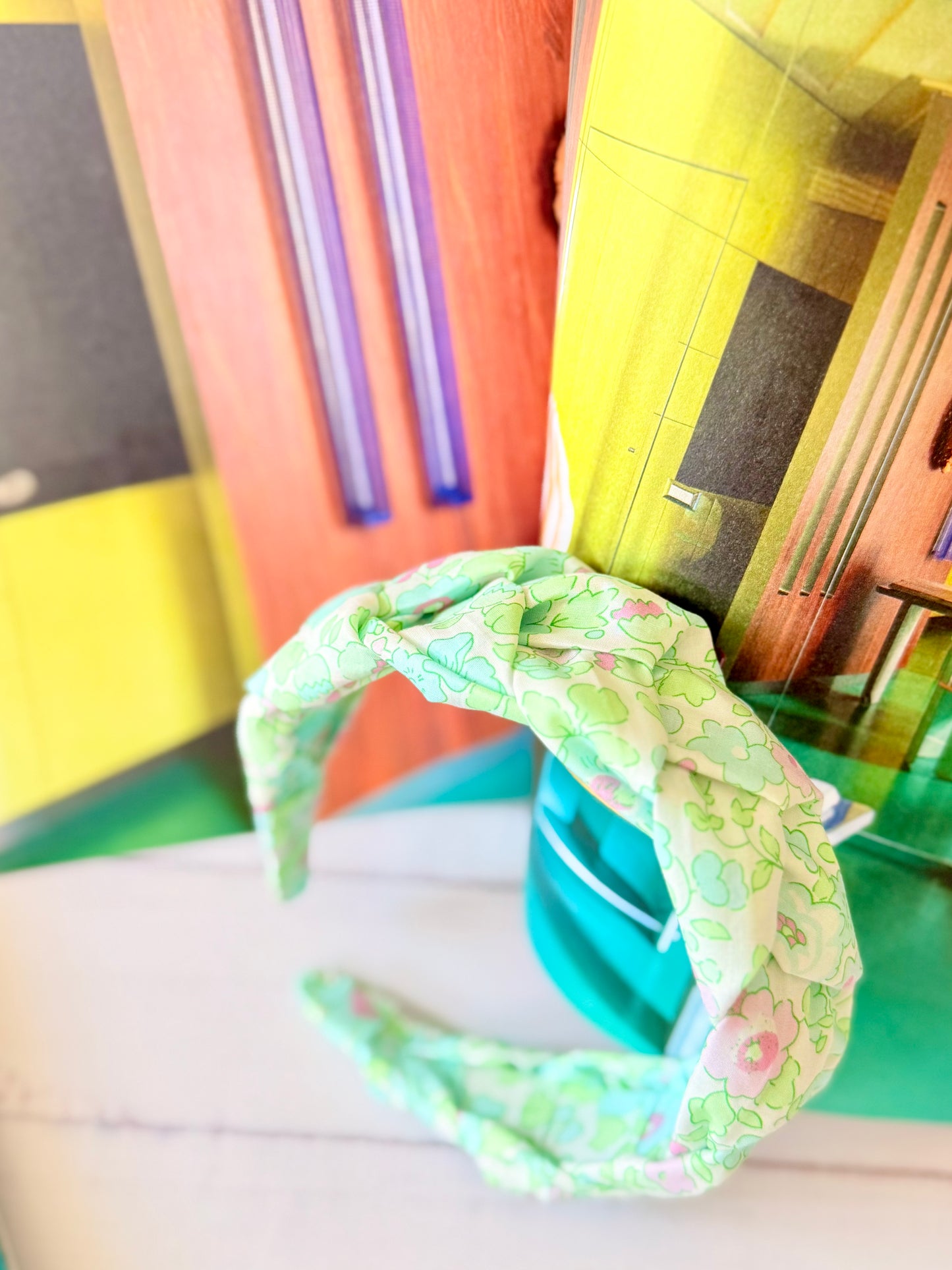 Diadema Trenza Liberty Betsy Verde Flúor