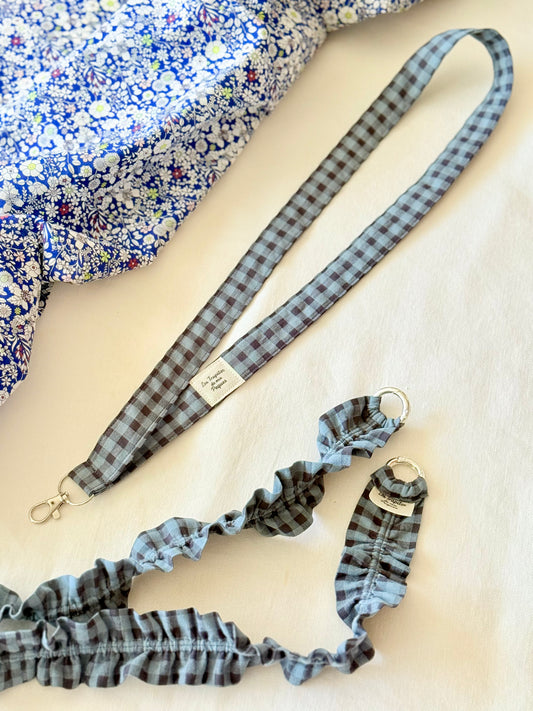 Cuelga Llaves / Landyards Vichy Azul Antracita
