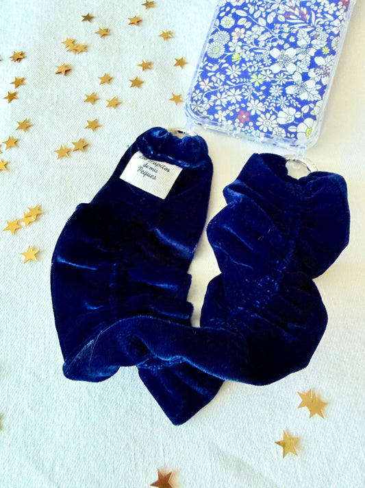 Conjunto Cuelga Movil Rizado Corto Terciopelo Azul