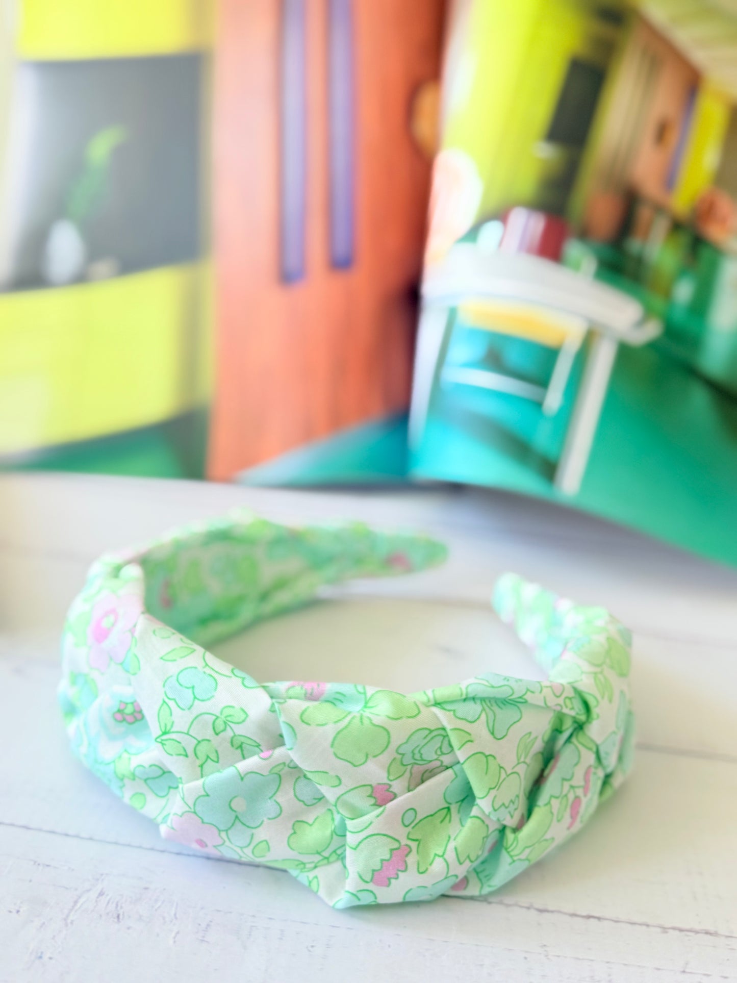 Diadema Trenza Liberty Betsy Verde Flúor