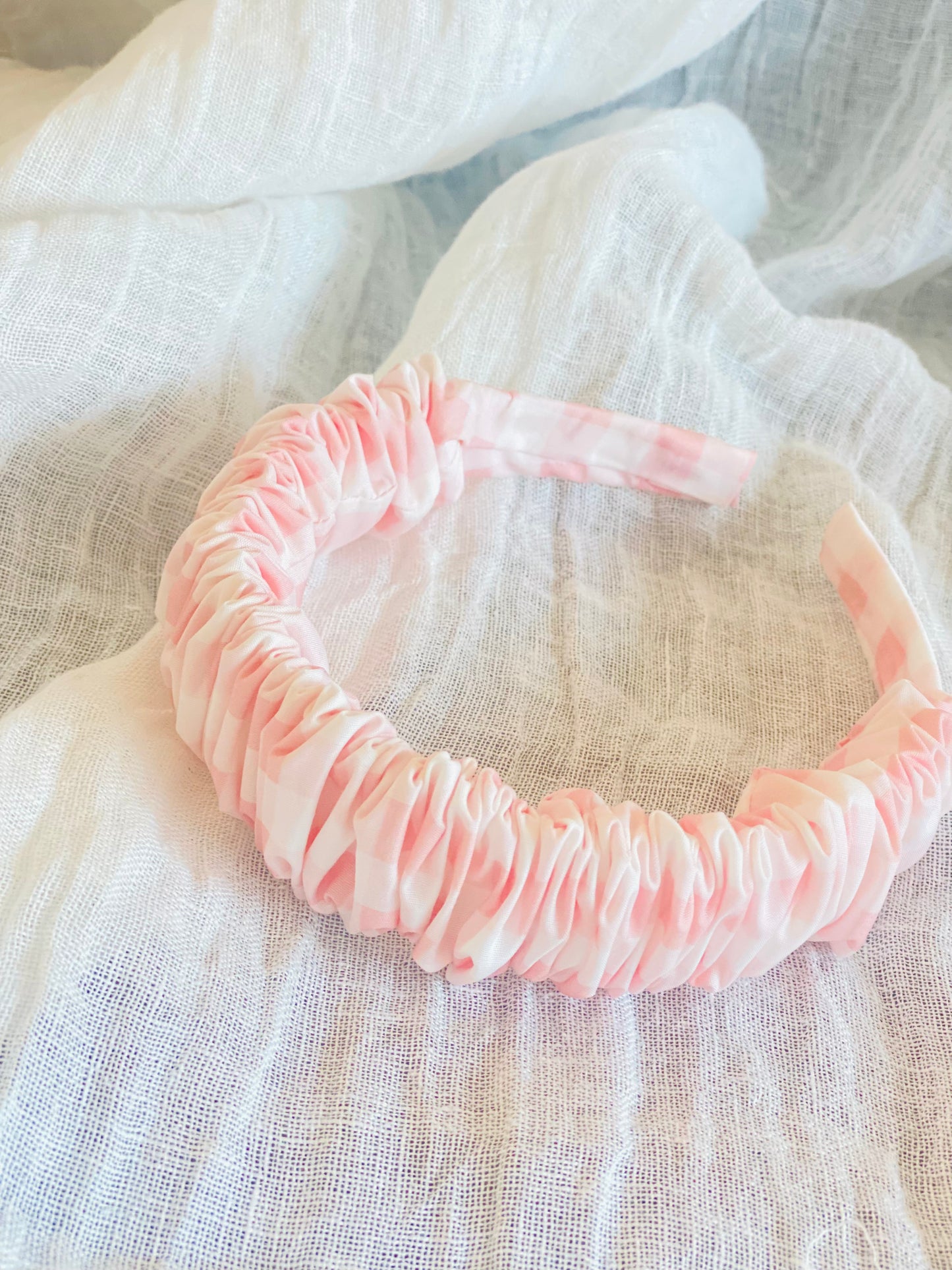 Diadema Scrunchie Vichy Rosa