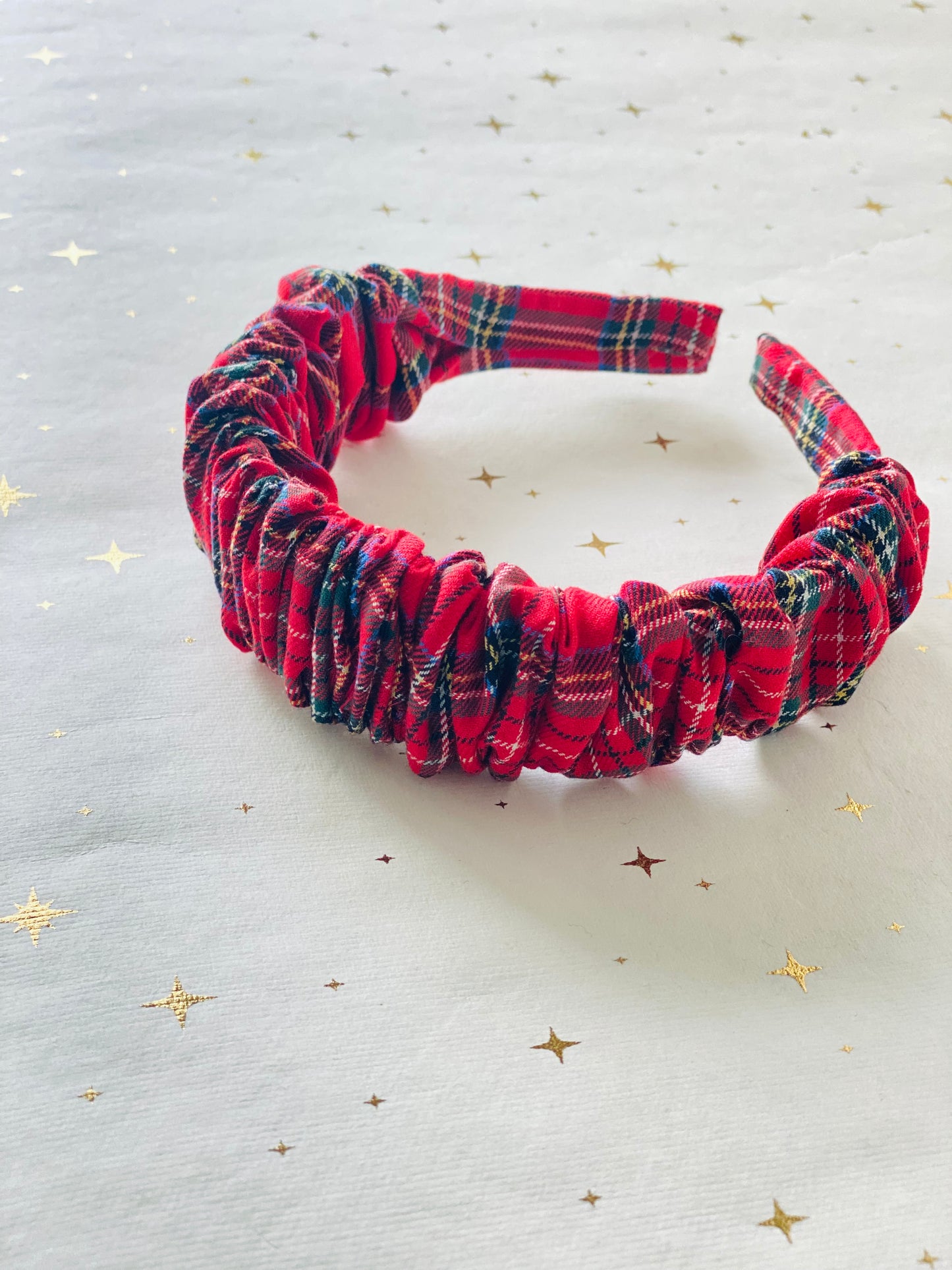 Diadema Scrunchie Tartán Rojo