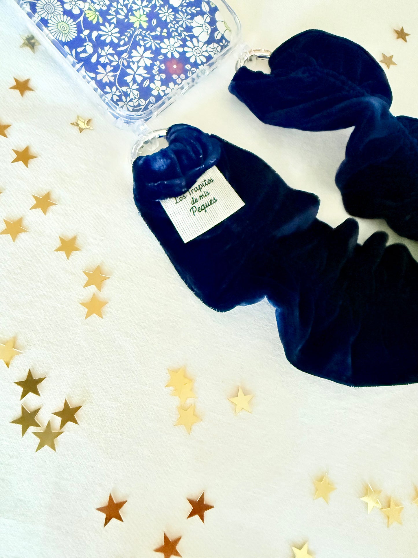 Conjunto Cuelga Movil Rizado Corto Terciopelo Azul