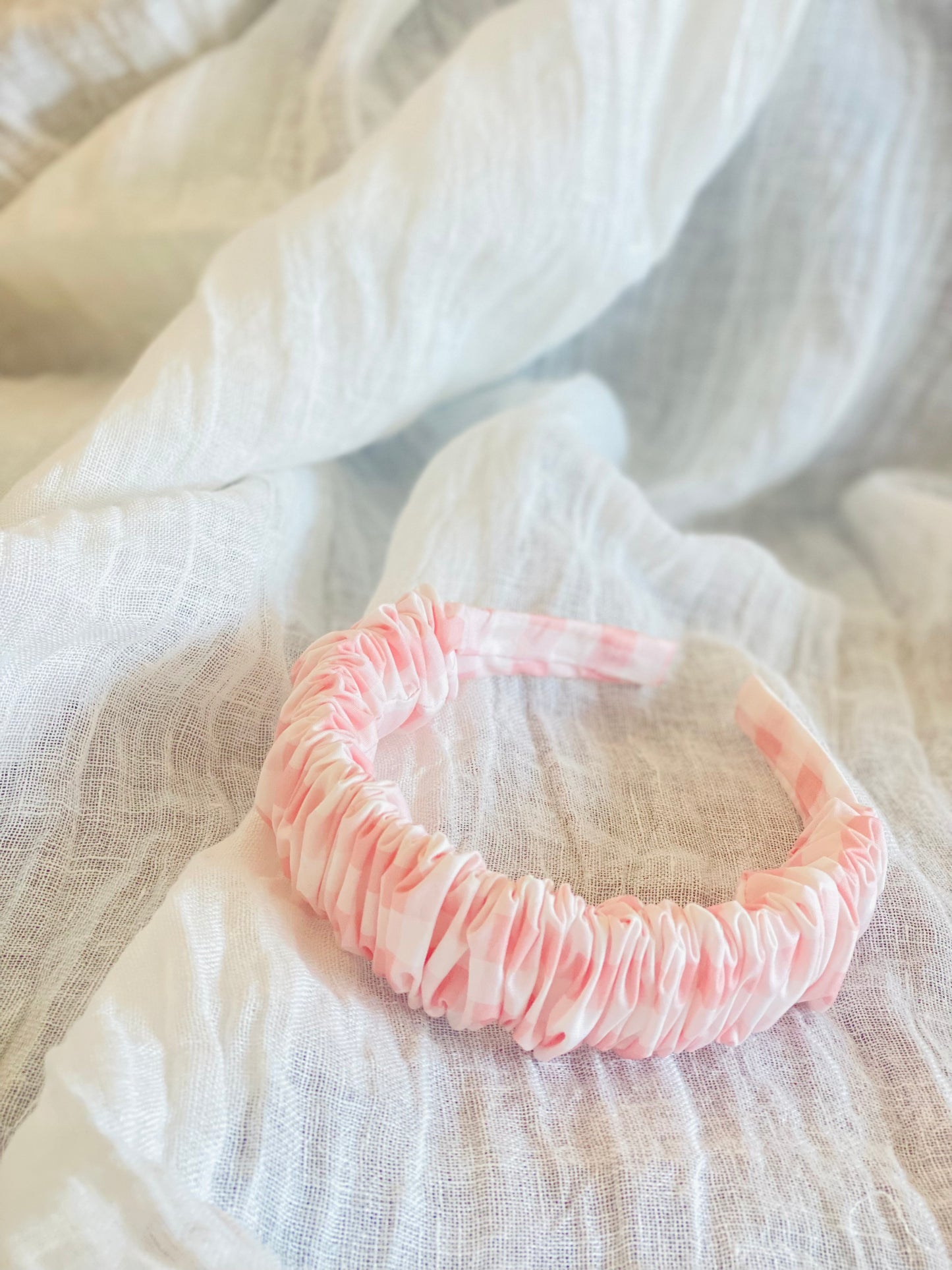 Diadema Scrunchie Vichy Rosa