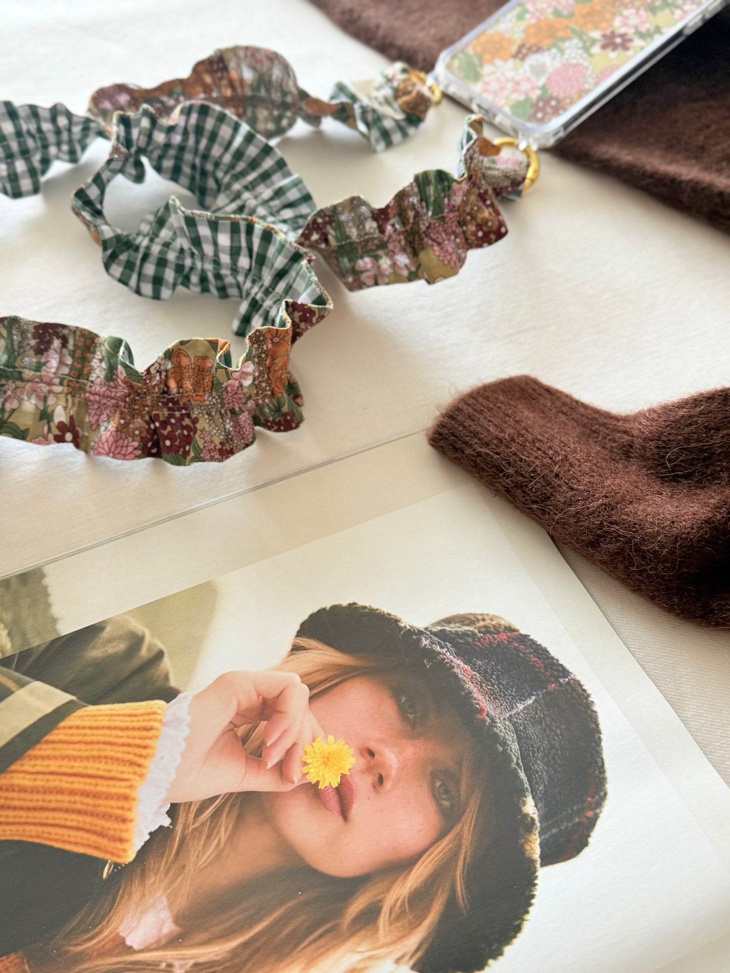 Conjunto Cuelga Movil Rizado Liberty Kynance y Vichy Verde