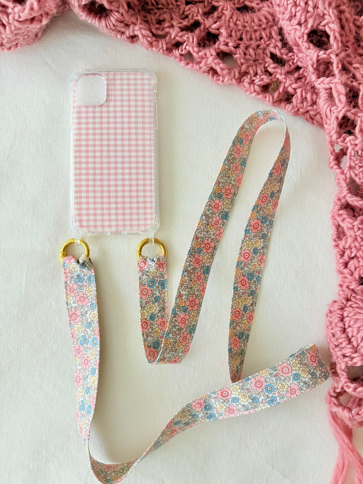 Cuelga Movil Liberty Trastevere y Vichy Rosa