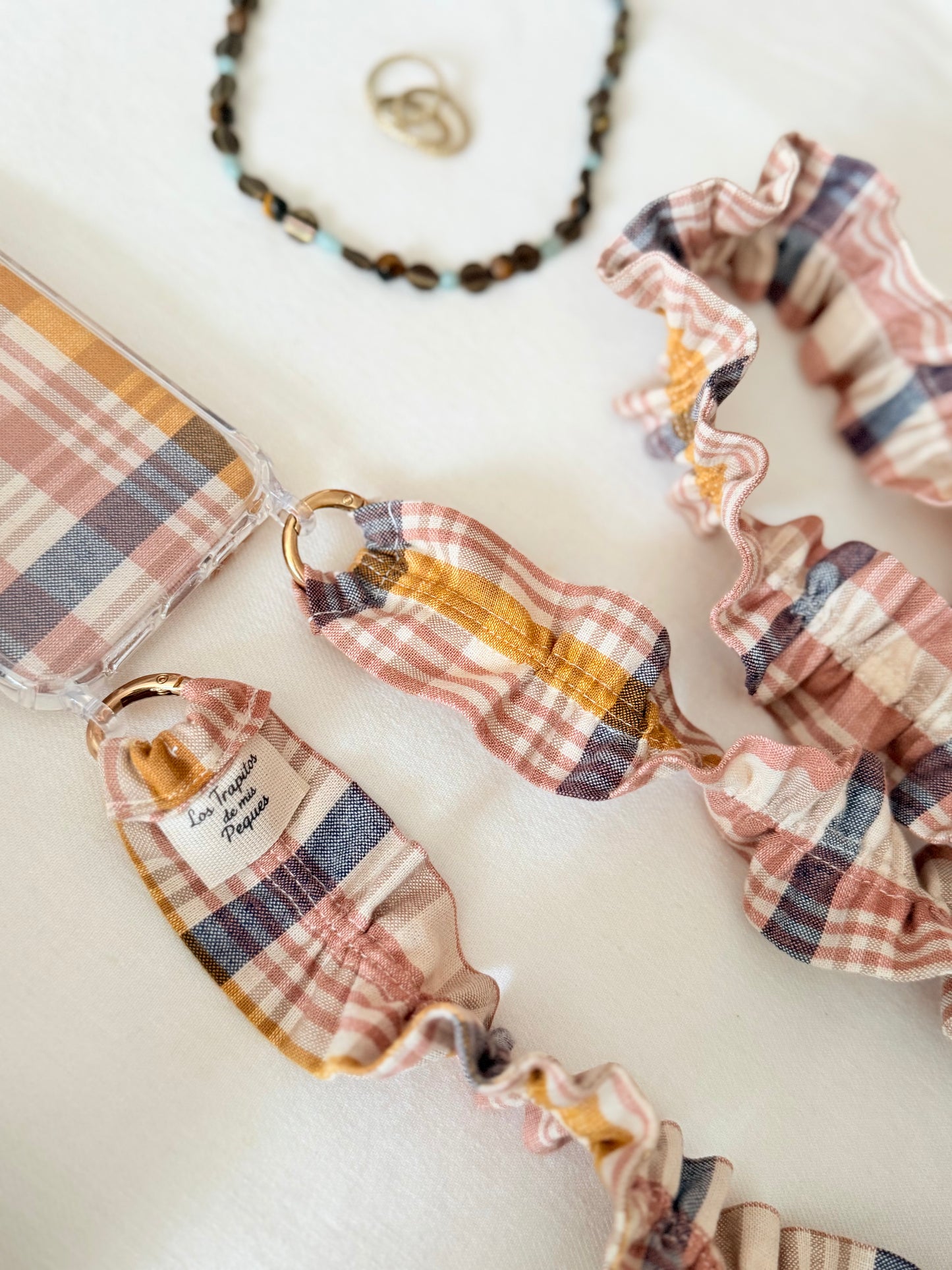 Conjunto Cuelga Movil Tartan Caramelo