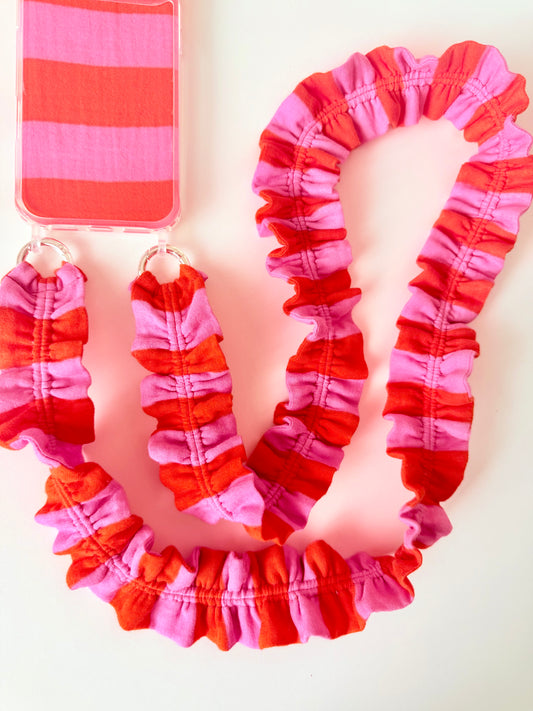 Conjunto Cuelga Movil Rayas Rosa y Rojo
