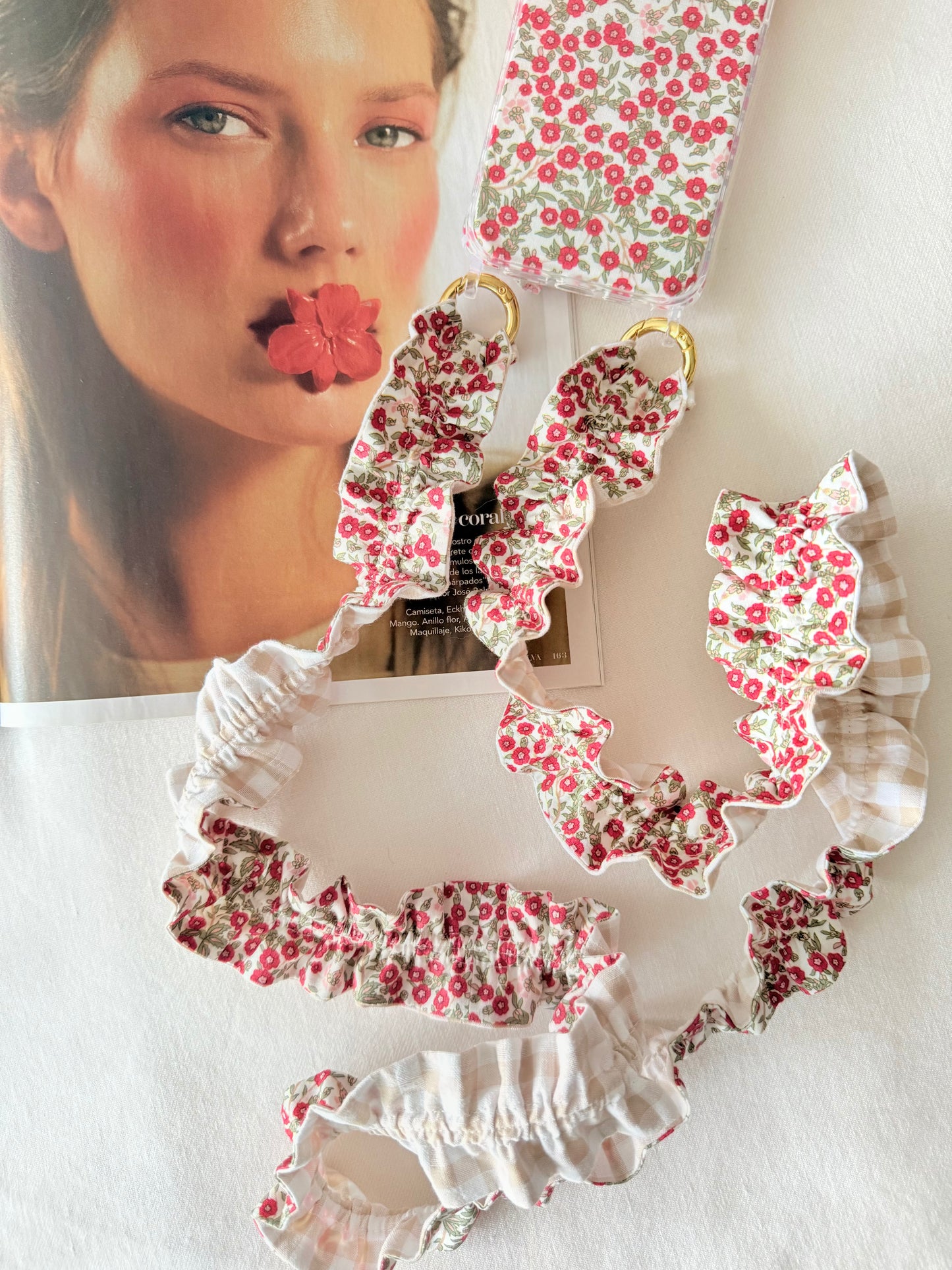 Conjunto Cuelga Móvil Rizado Oxford y Vichy Beige