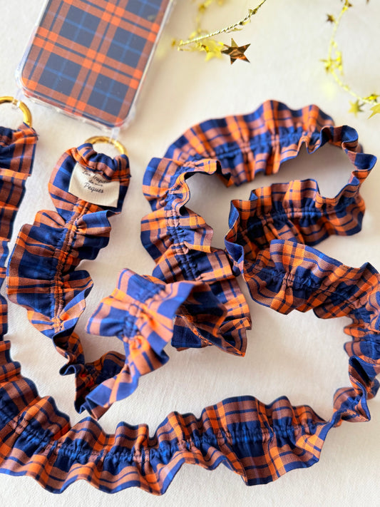 Conjunto Cuelga Movil Tartan Naranja