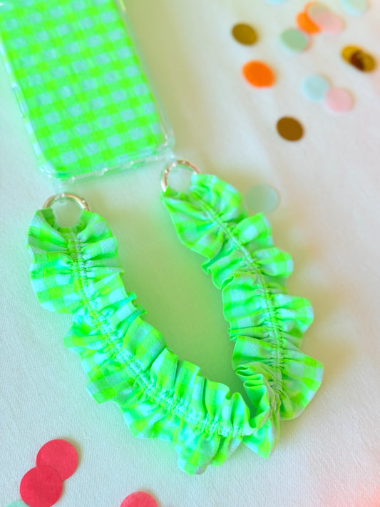 Conjunto Cuelga Movil Rizado Corto Vichy Verde Flúor