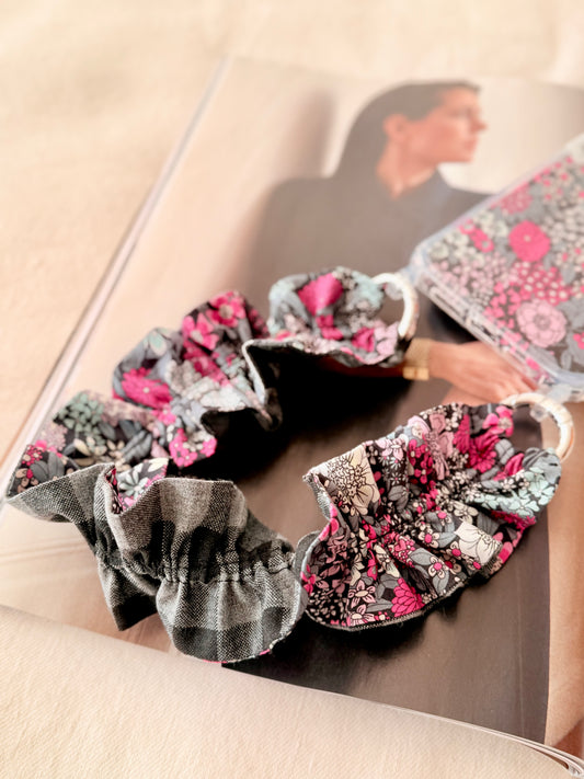 Conjunto Cuelga Movil Rizado Liberty Circus y Vichy Gris