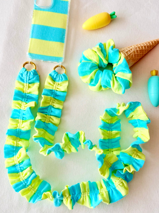 Conjunto Cuelga Movil Rayas Amarillo y Menta