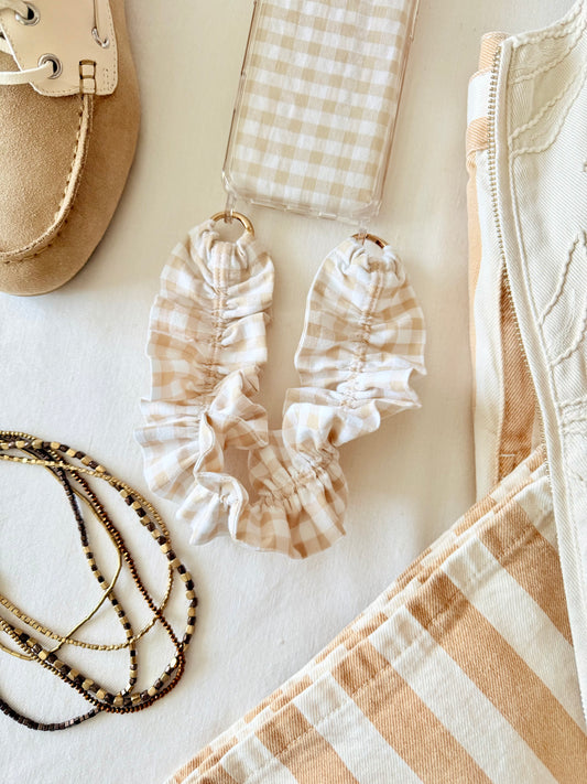 Conjunto Cuelga Movil Rizado Corto Vichy Beige