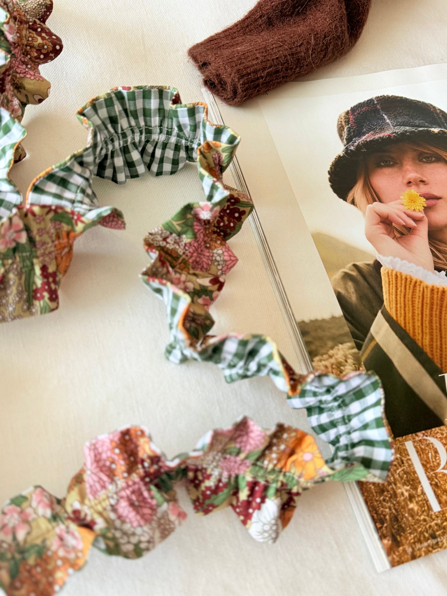 Conjunto Cuelga Movil Rizado Liberty Kynance y Vichy Verde