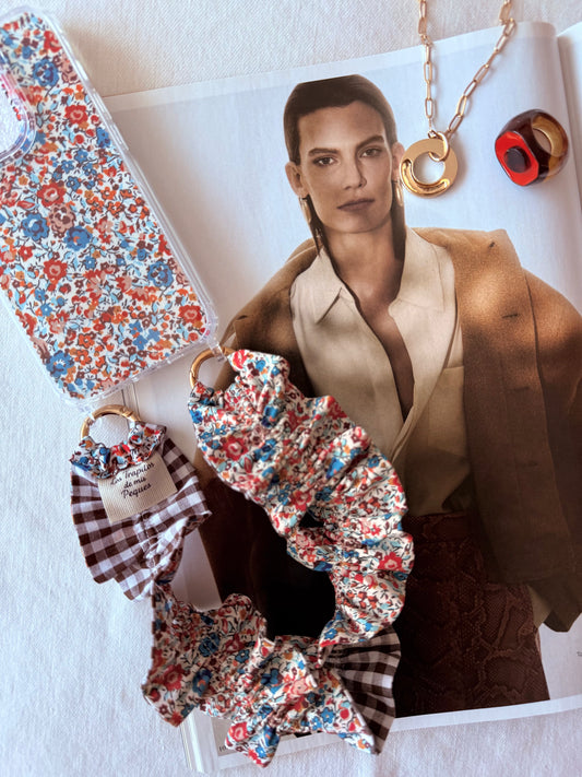 Conjunto Cuelga Movil Rizado Liberty Tostado y Vichy