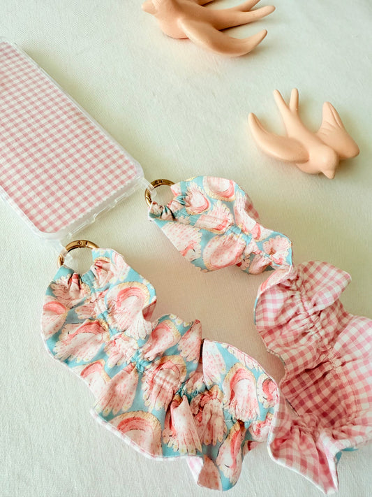 Conjunto Cuelga Movil Rizado Liberty Pájaros y Vichy