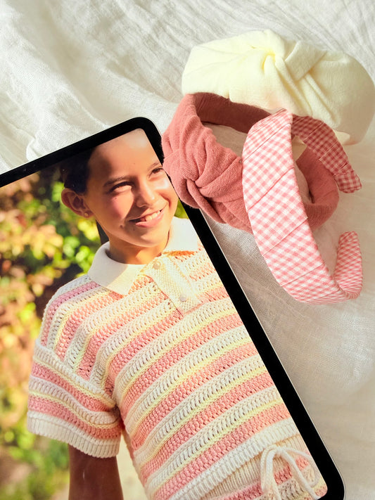 Diadema Nudo  Bambula Amarillo Suave