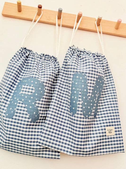 Bolsita Vichy Azul y Estrellas