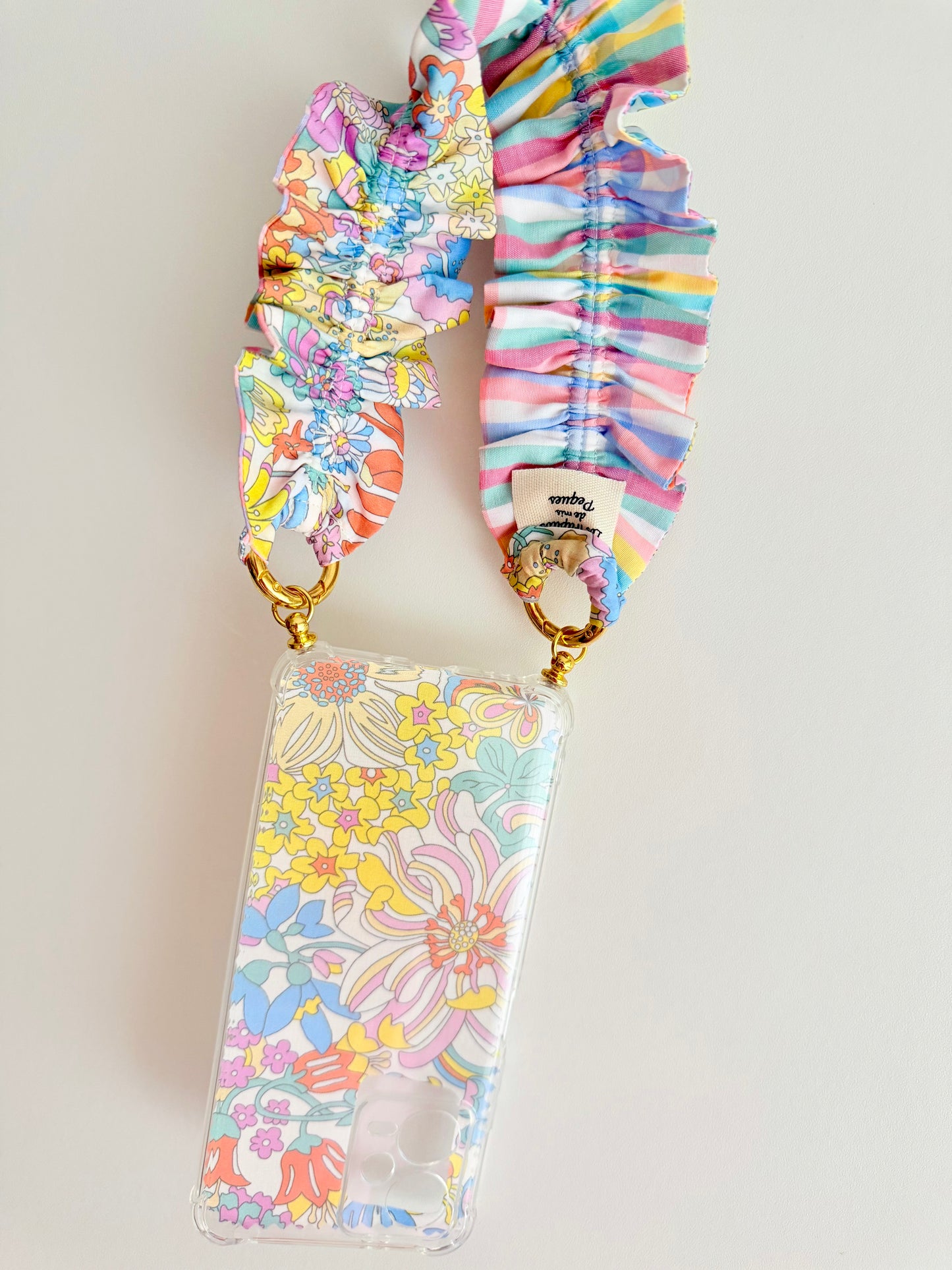 Conjunto Cuelga Movil Rizado Corto Rayas Liberty Rainbow y Vichy Multicolor