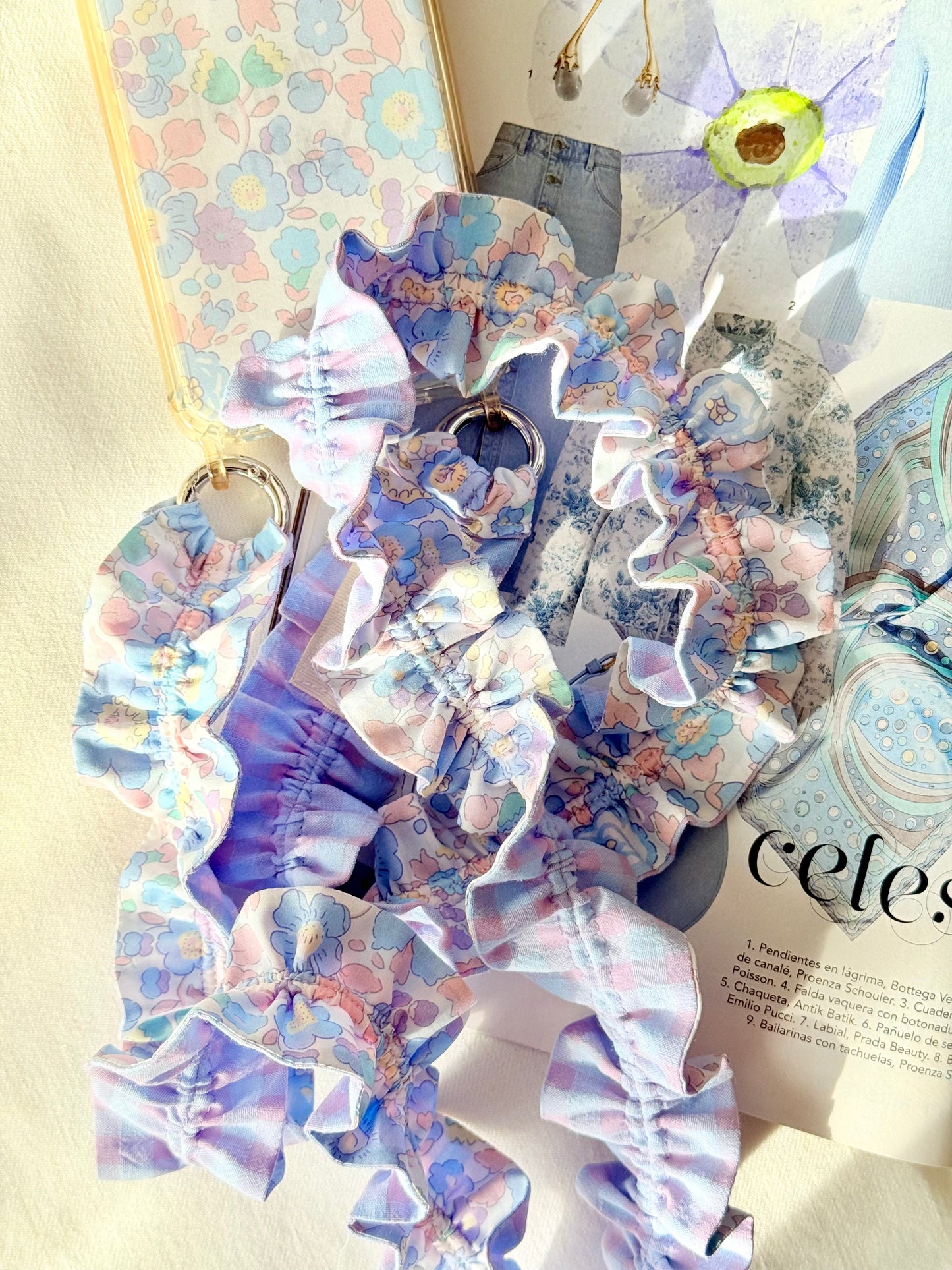 Conjunto Cuelga Móvil Liberty Betsy Celeste y vichy