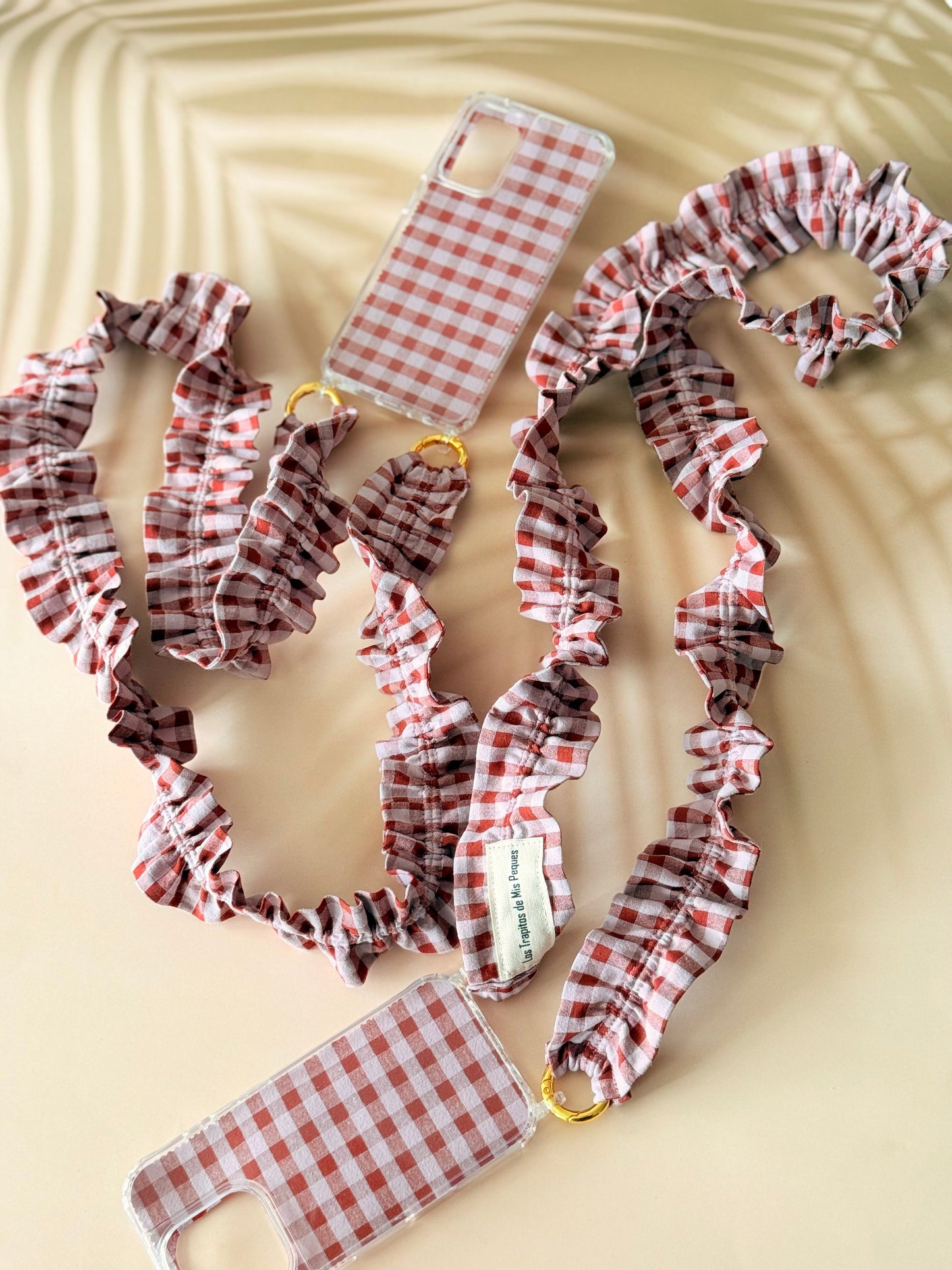 Conjunto Cuelga Móvil Rizado Vichy Madera