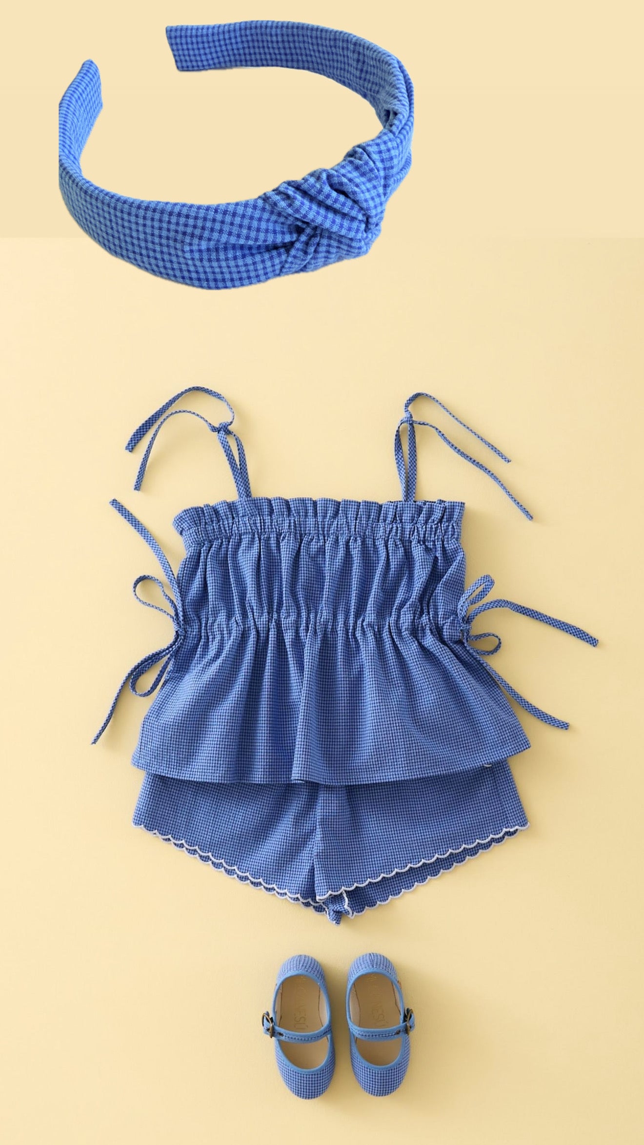Diadema Nudo Vichy Azulon