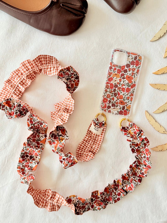 Conjunto Cuelga Móvil Rizado Liberty Tanna Marrón y Vichy