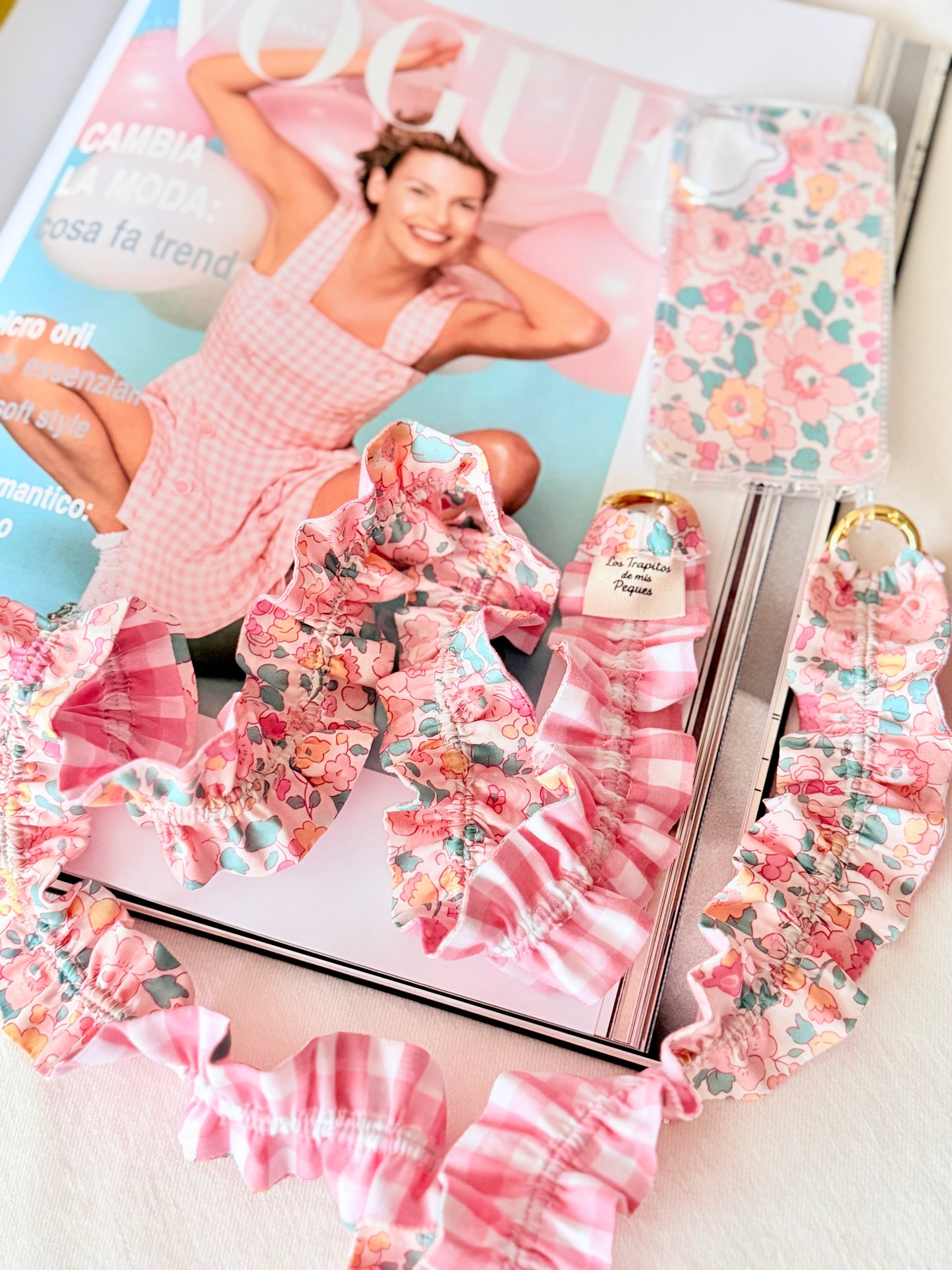 Conjunto Cuelga Móvil Rizado Liberty Amelie y Vichy