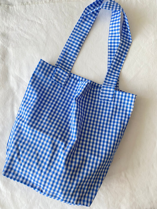 Tote Bag Vichy Azul y Blanco