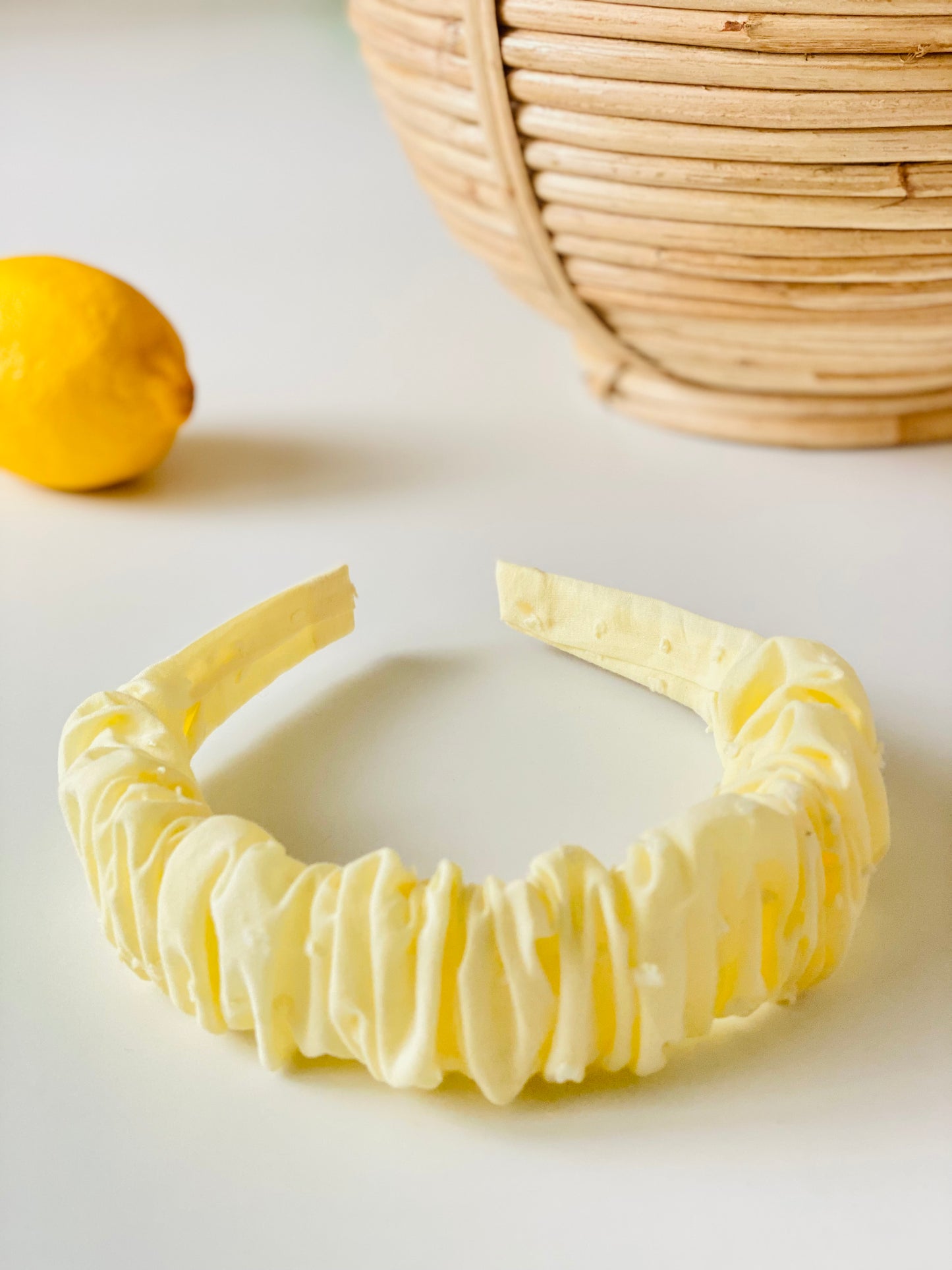 Diadema Scrunchie Plumeti Amarillo