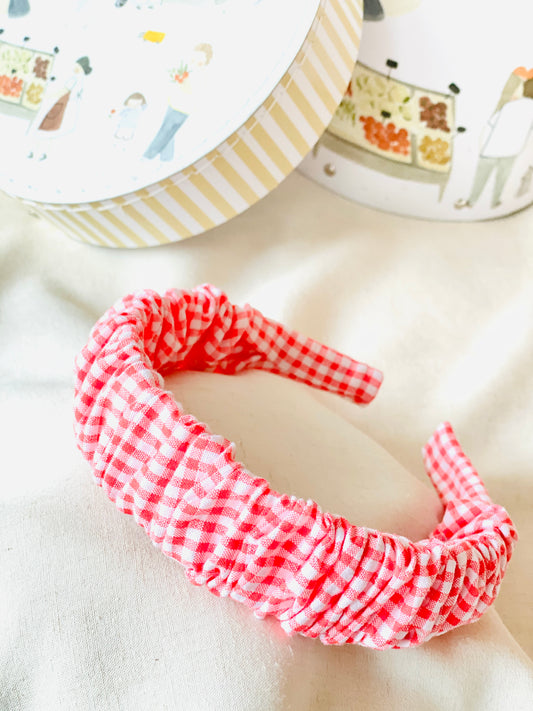 Diadema Scrunchie Vichy Coral