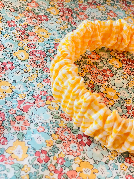 Diadema Scrunchie Vichy Amarillo